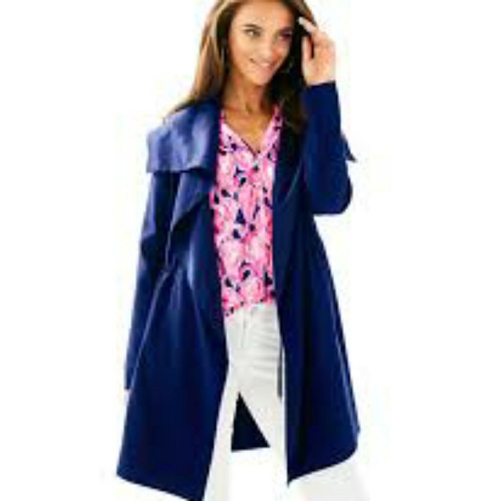 *Sold* Lilly Pulitzer Valeria Dress Coat True Navy - Picture 6 of 6